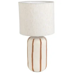 Fabrique de Styles Lampes À Poser*Lampe en céramique rayée et écru h40cm - Paese