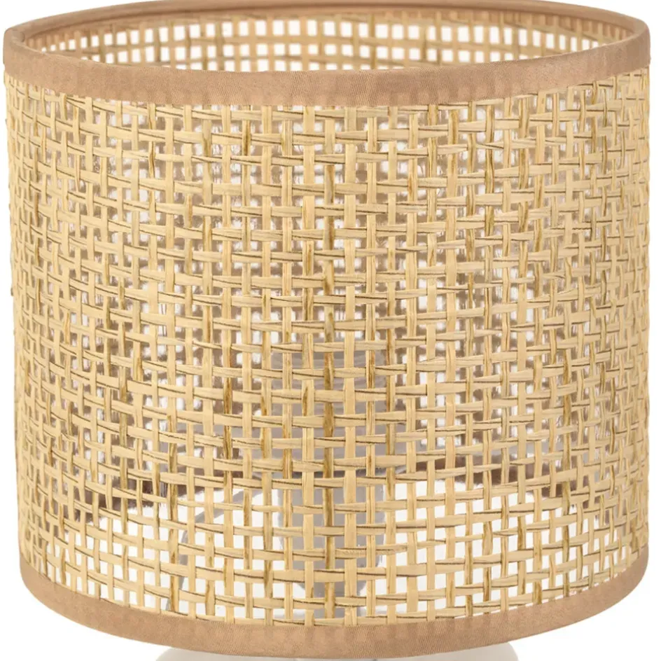 Fabrique de Styles Lampes À Poser*Lampe en céramique rayée émeraude et blanc h27cm - Medi