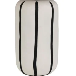 Fabrique de Styles Lampes À Poser*Lampe en céramique rayée noir et écru h46cm - Paese