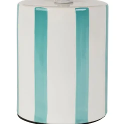 Fabrique de Styles Lampes À Poser*Lampe en céramique rayée et blanc h27cm - Medi
