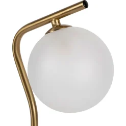 Fabrique de Styles Lampes À Poser*Lampe en fer et verre doré et blanc h37.5cm - Ardecor