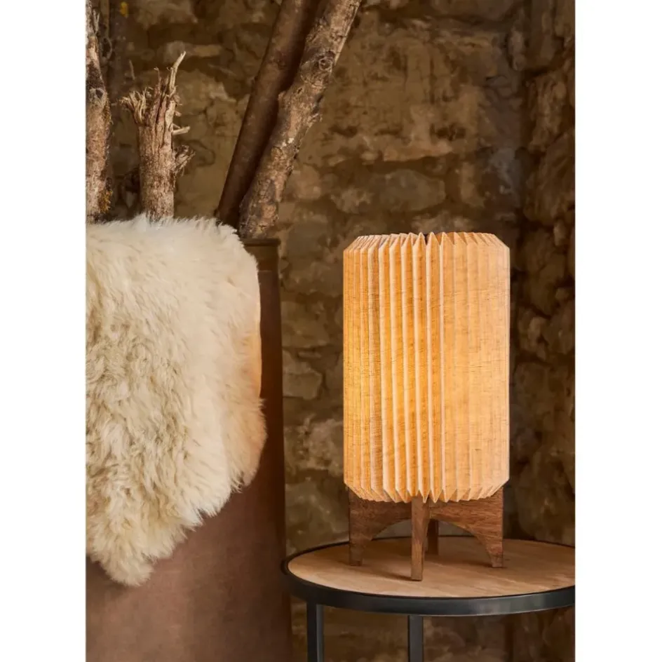 Fabrique de Styles Lampes À Poser*Lampe en manguier et lin h41cm - Fontelo