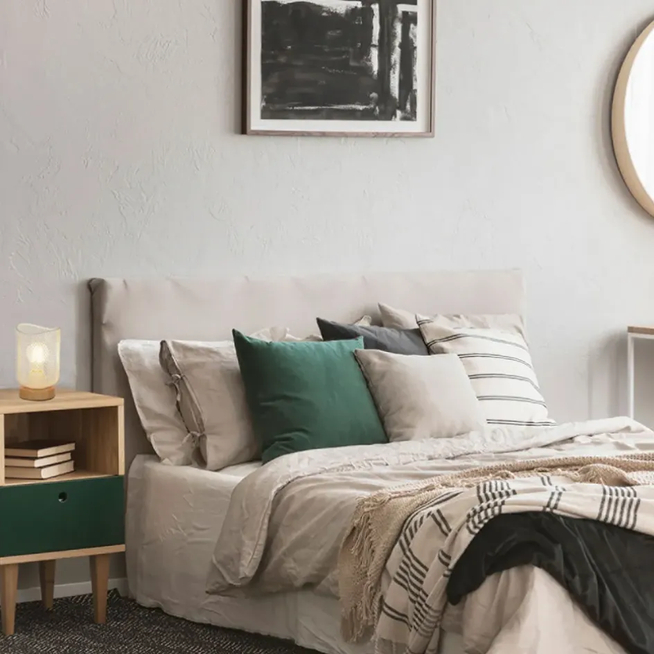 Fabrique de Styles Lampes À Poser*Lampe en métal et effet bois h19.5cm - Ottawa