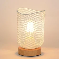 Fabrique de Styles Lampes À Poser*Lampe en métal et effet bois h19.5cm - Ottawa