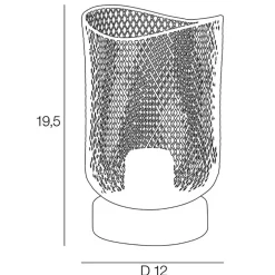 Fabrique de Styles Lampes À Poser*Lampe en métal et effet bois h19.5cm - Ottawa