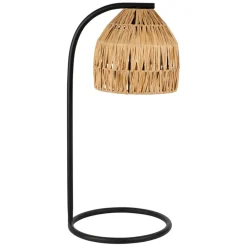 Fabrique de Styles Lampes À Poser*Lampe en raphia et fer naturel et noir h50cm - Tulum