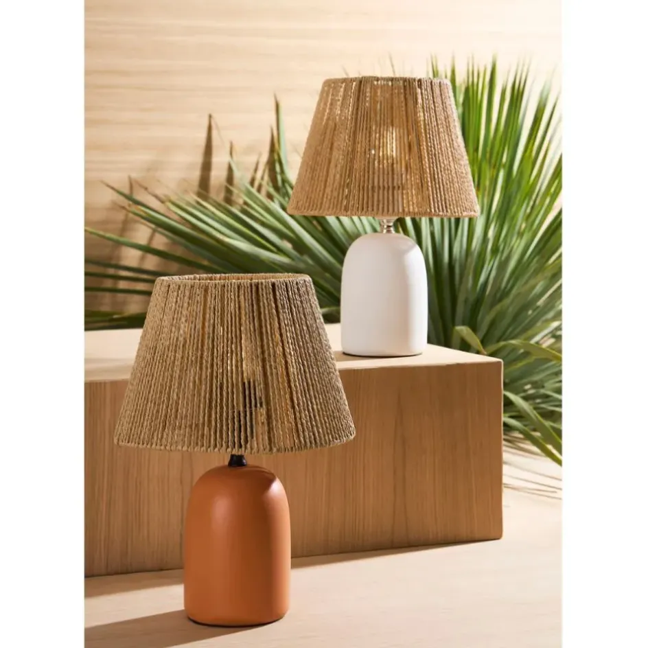 Fabrique de Styles Lampes À Poser*Lampe en terre cuite mate et naturel h32cm - Nira