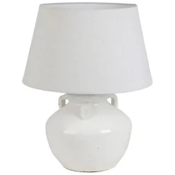 Fabrique de Styles Lampes À Poser*Lampe en terre cuite et lin blanc h47cm - Tahra