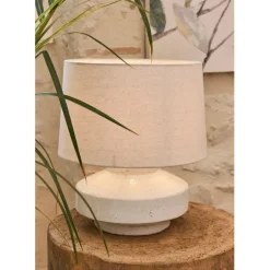 Fabrique de Styles Lampes À Poser*Lampe en terre cuite et lin blanc h44.5cm - Tahra