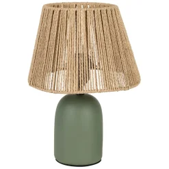 Fabrique de Styles Lampes À Poser*Lampe en terre cuite émeraude mate et naturel h32cm - Nira