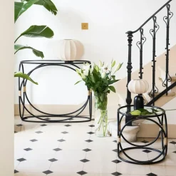 Fabrique de Styles Lampes À Poser*Lampe en terre cuite noir et beige h29cm - Klosen