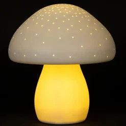 Enfant Fabrique de Styles Déco*Lampe led champignon en porcelaine h22cm - Champignon