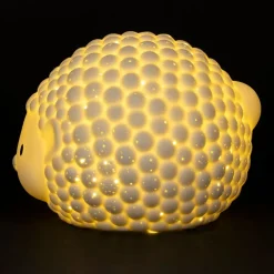 Enfant Fabrique de Styles Déco*Lampe led hérisson en porcelaine h12cm - Hérisson