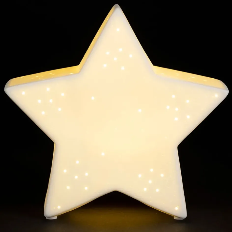 Fabrique de Styles Lampes À Poser*Lampe étoile en porcelaine h15cm - Beezz