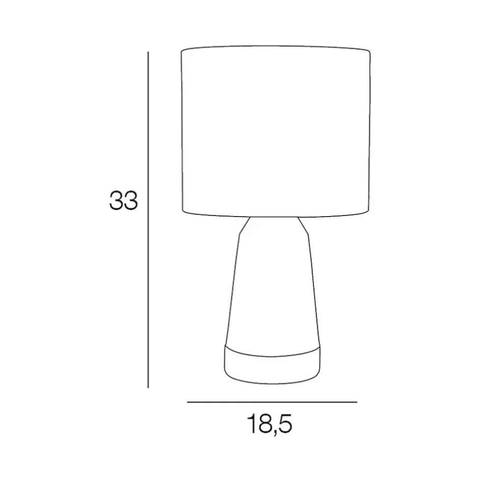 Fabrique de Styles Lampes À Poser*Lampe touch métal effet bois et coton blanc h33cm - Baltik