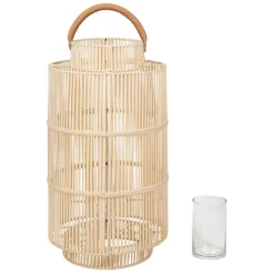 Fabrique de Styles Photophores, Bougeoirs Et Lanternes*Lanterne en fer et osier h75cm - Pasil