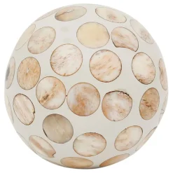 Fabrique de Styles Petits Objets Déco*Lot de 6 boules décoratives en résine ivoire et brun - Yumbe