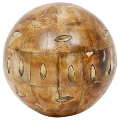 Fabrique de Styles Petits Objets Déco*Lot de 6 boules décoratives en résine ivoire et brun - Yumbe