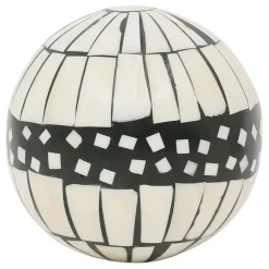 Fabrique de Styles Petits Objets Déco*Lot de 6 boules décoratives en résine noir et blanc d10cm - Etnik