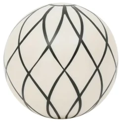 Fabrique de Styles Petits Objets Déco*Lot de 6 boules décoratives en résine noir et blanc d10cm - Etnik