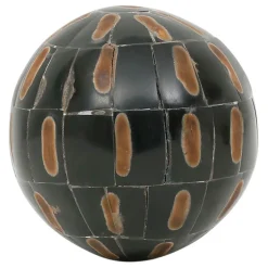 Fabrique de Styles Petits Objets Déco*Lot de 6 boules décoratives en résine brun et ivoire - Sumba