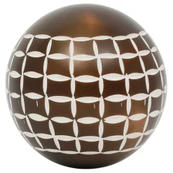 Fabrique de Styles Petits Objets Déco*Lot de 6 boules décoratives en résine brun et ivoire - Sumba