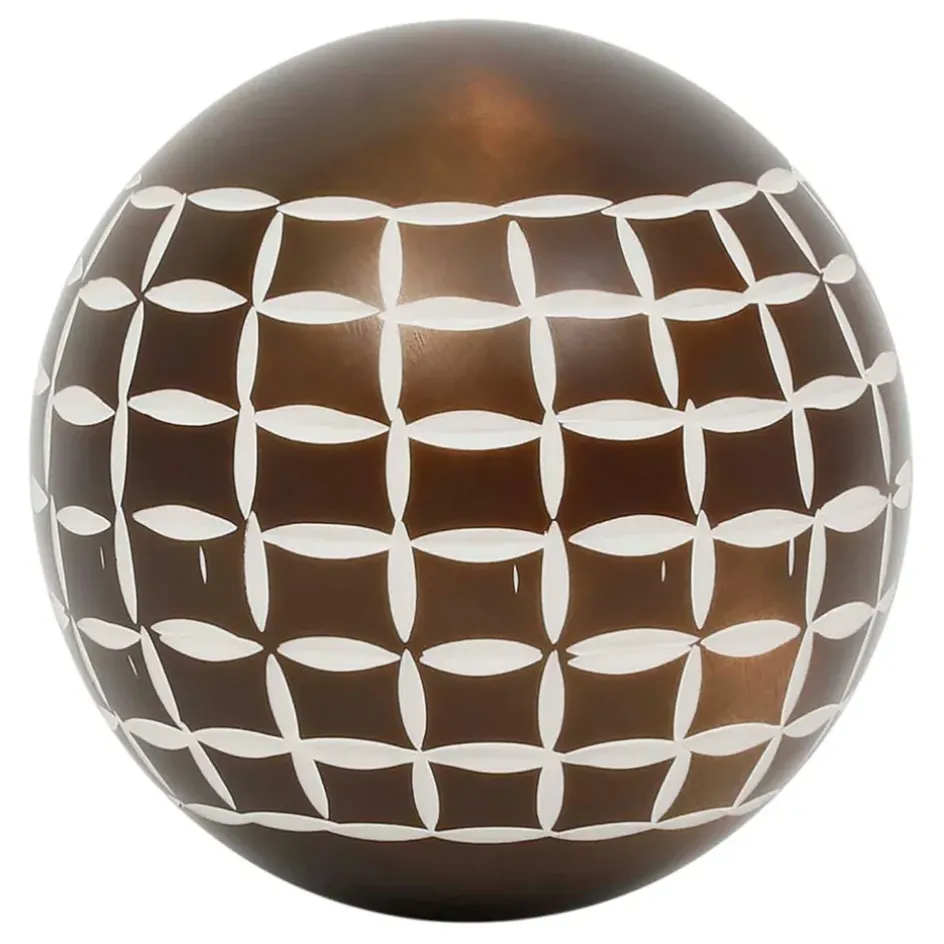 Fabrique de Styles Petits Objets Déco*Lot de 6 boules décoratives en résine brun et ivoire - Sumba