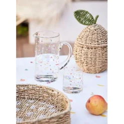 Fabrique de Styles Paniers Et Corbeilles*Lot de 2 corbeille pommes en jonc de mer naturel et vert - Les Fruits