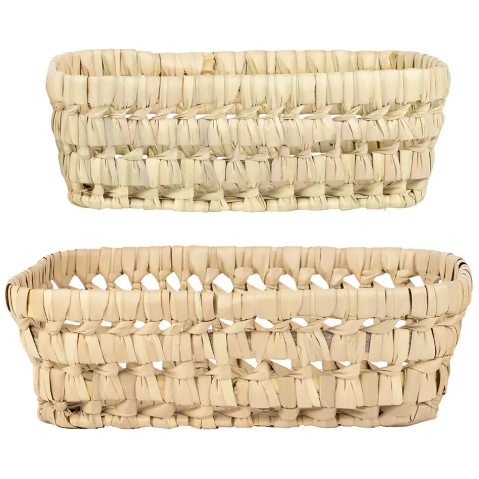 Fabrique de Styles Paniers Et Corbeilles*Lot de 2 corbeilles en feuille de palmier 25x20xh10cm - Beezz