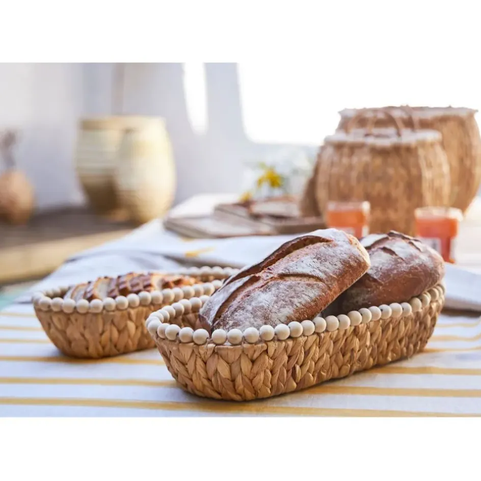 Fabrique de Styles Paniers Et Corbeilles*Lot de 2 corbeilles en Jacynthe d'eau et fer - Eté A La Mer