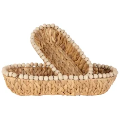 Fabrique de Styles Paniers Et Corbeilles*Lot de 2 corbeilles en Jacynthe d'eau et fer - Eté A La Mer