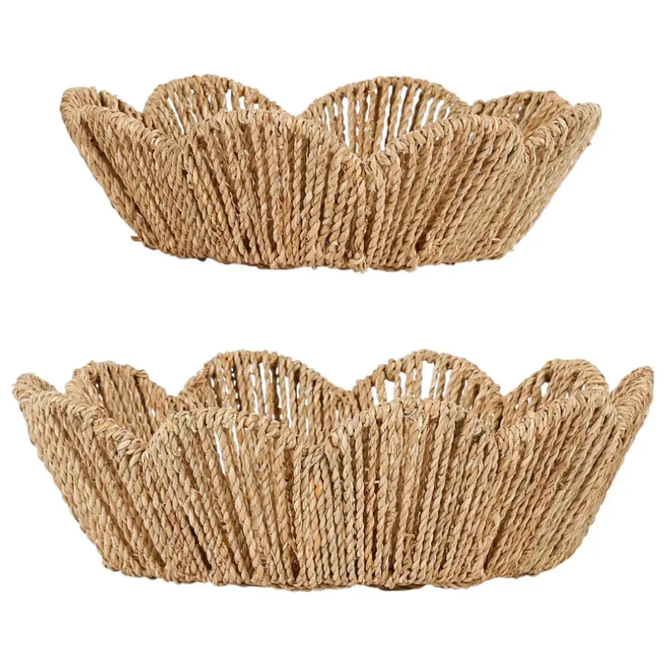 Fabrique de Styles Paniers Et Corbeilles*Lot de 2 corbeilles en jonc de mer et fer - Chaumiere