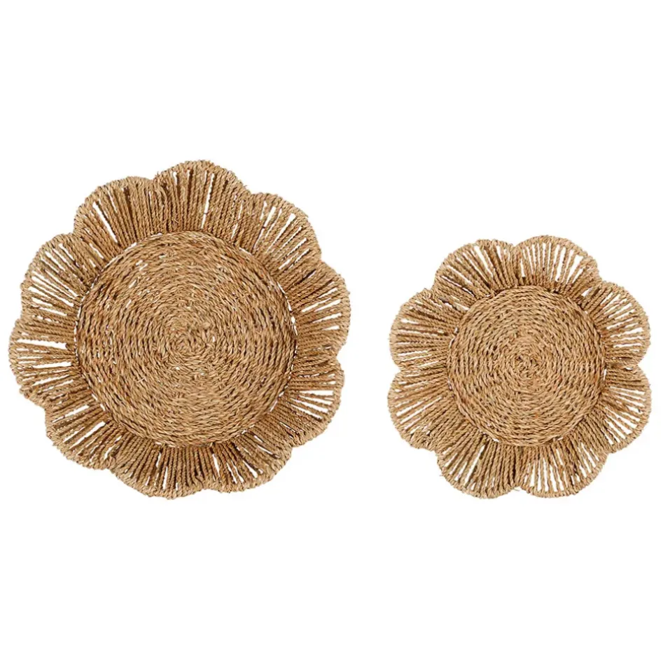 Fabrique de Styles Paniers Et Corbeilles*Lot de 2 corbeilles en jonc de mer et fer - Chaumiere