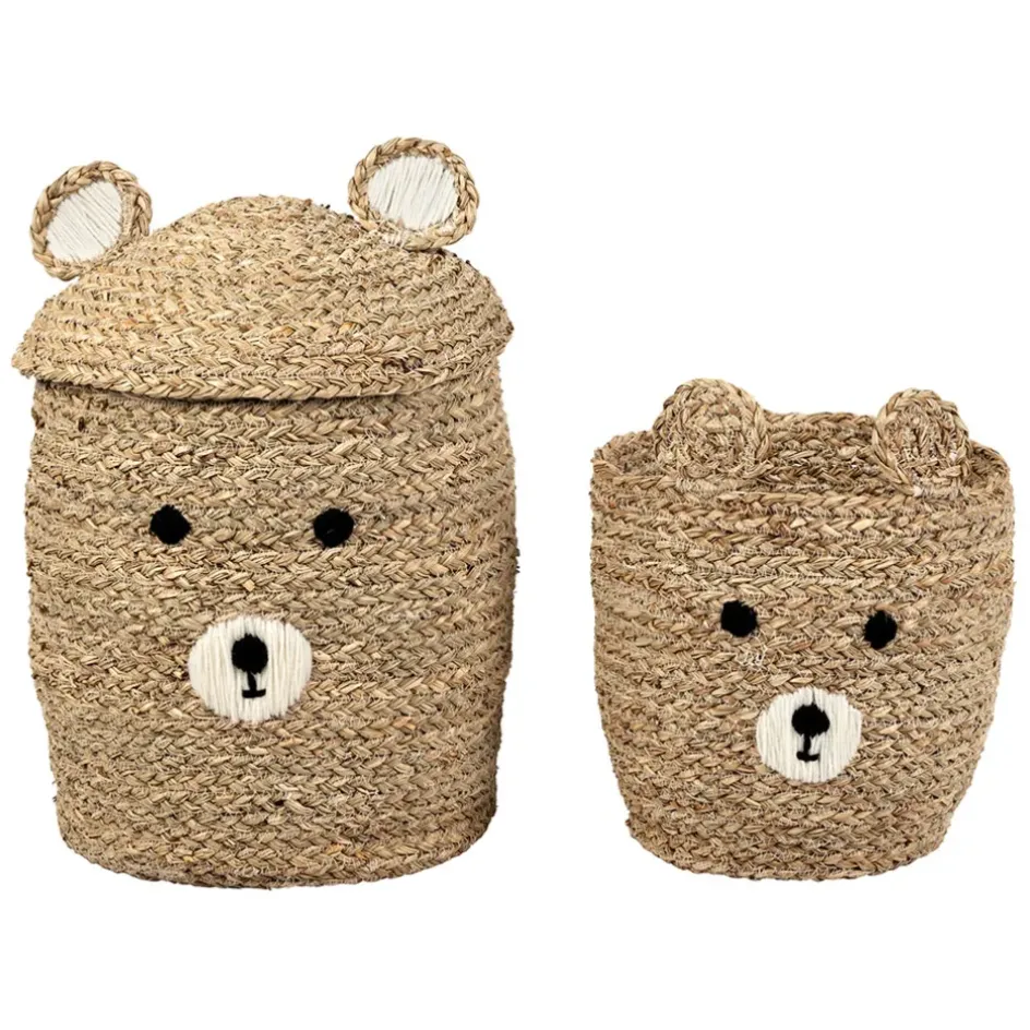 Fabrique de Styles Paniers Et Corbeilles*Lot de 2 corbeilles en jonc de mer d31.5xh45cm - Famille