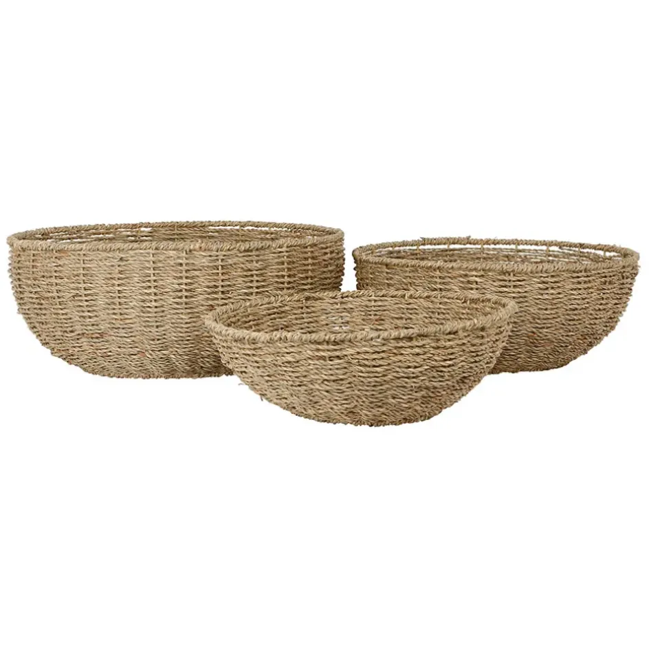 Fabrique de Styles Paniers Et Corbeilles*Lot de 3 corbeilles en jonc de mer - Borneo