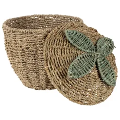 Fabrique de Styles Paniers Et Corbeilles*Lot de 2 corbeilles fraise en jonc de mer naturel et vert - Les Fruits