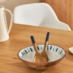 Fabrique de Styles Ustensibles De Cuisine*Lot de 2 couverts de salade en manguier - Greeka