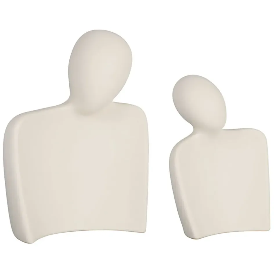 Fabrique de Styles Petits Objets Déco*Lot de 2 décoration abstraite en grès écru - Greeka