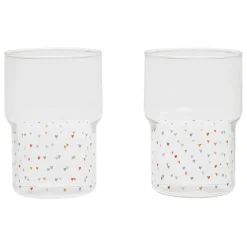 Fabrique de Styles Verres À Eau Et Gobelets*Lot de 2 gobelets en verre coeur 30 cl - famille