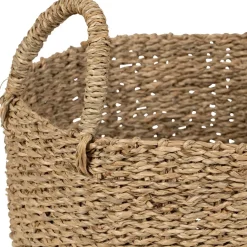 Fabrique de Styles Paniers Et Corbeilles*Lot de 2 paniers en jonc de mer naturel et cerise rouge - Les Fruits