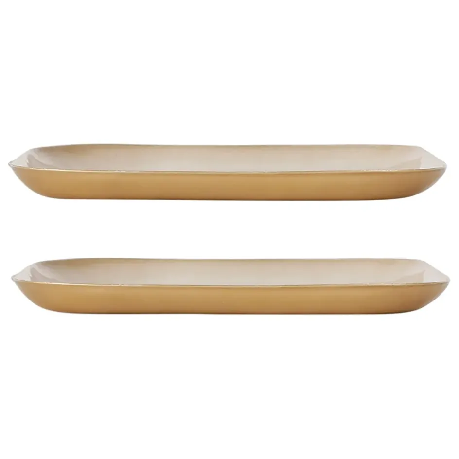 Fabrique de Styles Plateaux*Lot de 2 plateau en fer et doré - bordemer