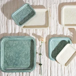 Fabrique de Styles Plateaux*Lot de 2 plateaux carré en fer émaillé - Baroque