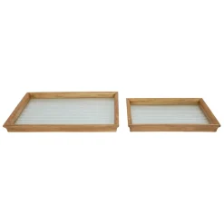 Fabrique de Styles Plateaux*Lot de 2 plateaux en bois et verre - Firmin