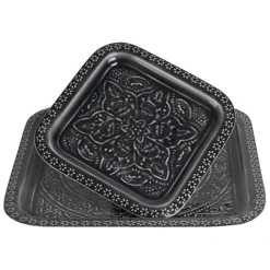 Fabrique de Styles Plateaux*Lot de 2 plateaux en fer 41x41cm - Arabise