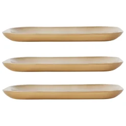 Fabrique de Styles Plateaux*Lot de 3 plateaux en fer bleu et doré - corfou