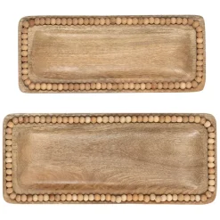 Fabrique de Styles Plats Et Saladiers*Lot de 2 plats en manguier - Eté A La Mer