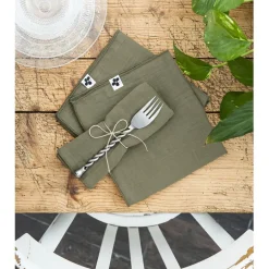 Fabrique de Styles Serviettes De Table*Lot de 3 serviettes de table en gaze de coton 40x40cm - Gaia