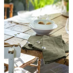 Fabrique de Styles Serviettes De Table*Lot de 3 serviettes de table en gaze de coton 40x40cm - Gaia