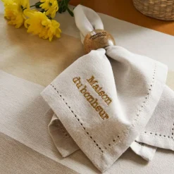 Fabrique de Styles Serviettes De Table*Lot de 4 serviettes de table en coton 45x45cm - Famille