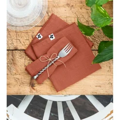 Fabrique de Styles Serviettes De Table*Lot de 3 serviettes en gaze de coton 40x40cm - Gaia